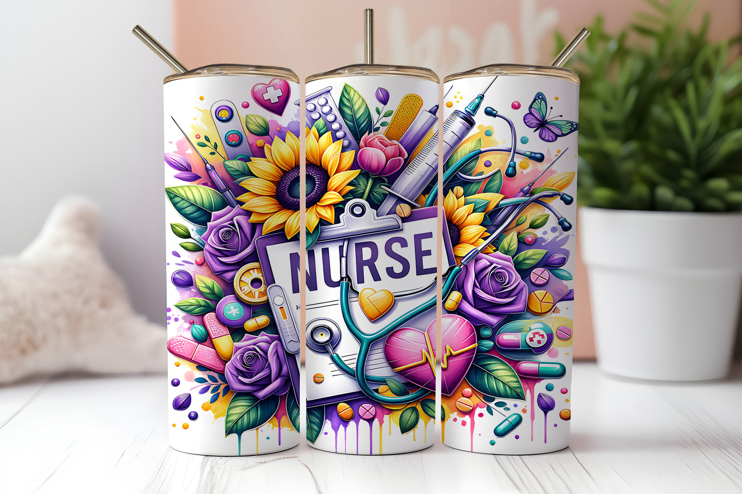 Nurse -20oz Printed Straight Tumbler