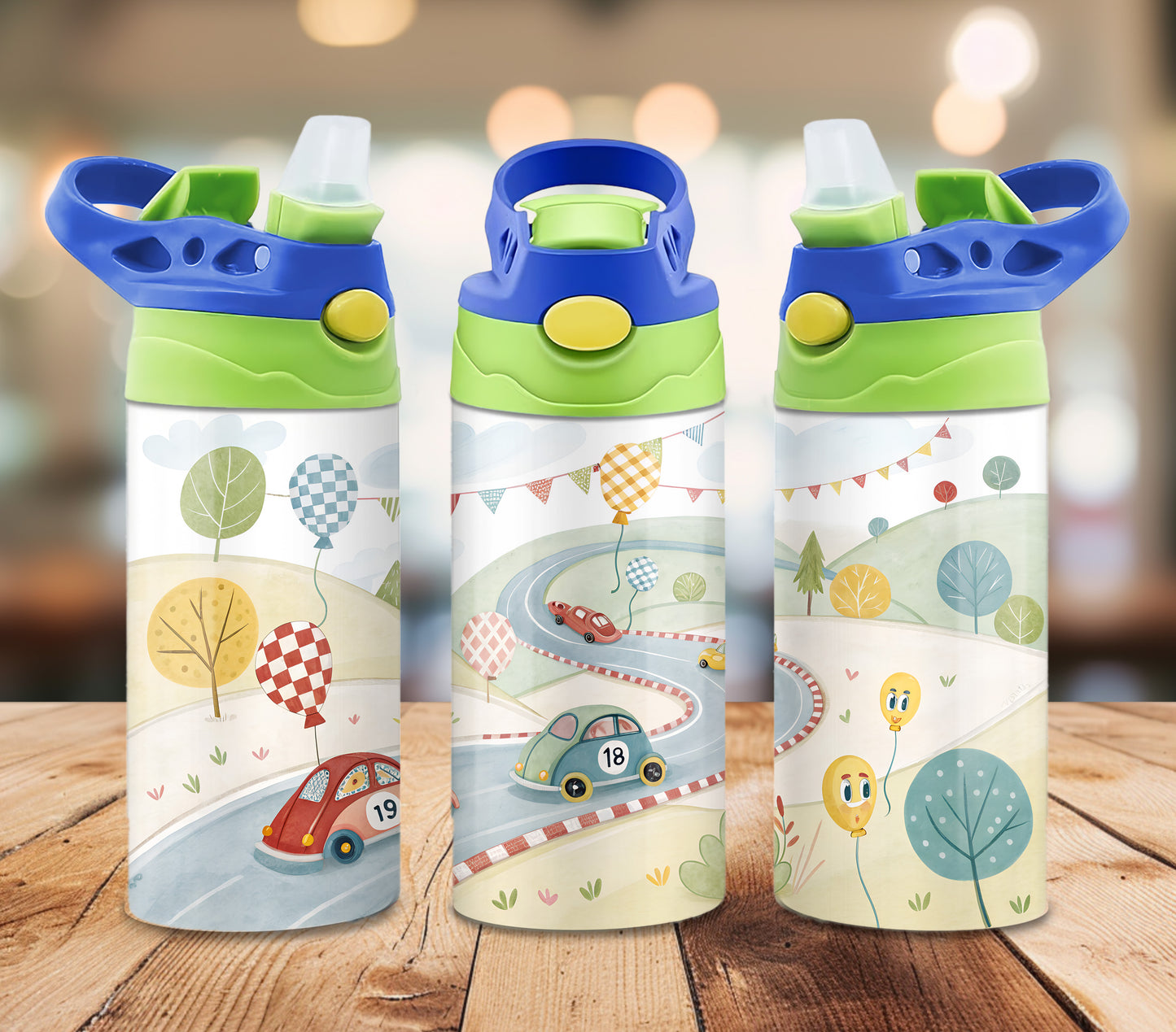 Racing Cars - 12oz Kids Tumbler