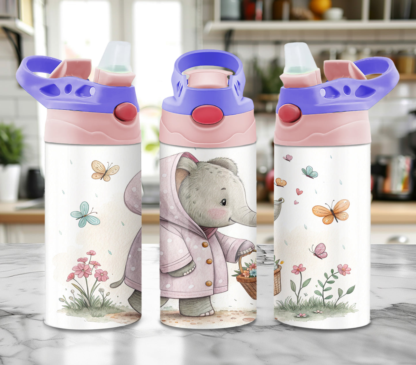 Elephant Spring Day - 12oz Kids Tumbler