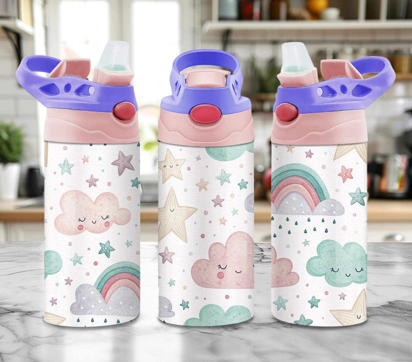 Rainbows and Clouds - 12oz Kids Tumbler
