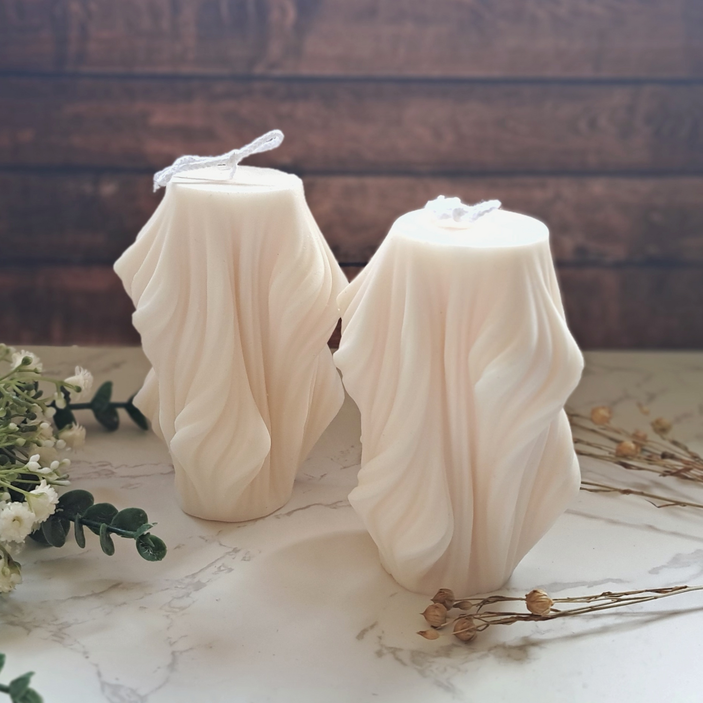 Wavy Twist Geometric Candle - Unscented