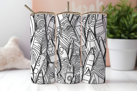 Pencil Design - 20oz Printed Straight Tumbler