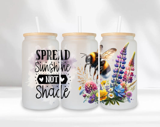 Spread Sunshine - Bees Collection | 16oz Frosted Glass Jars