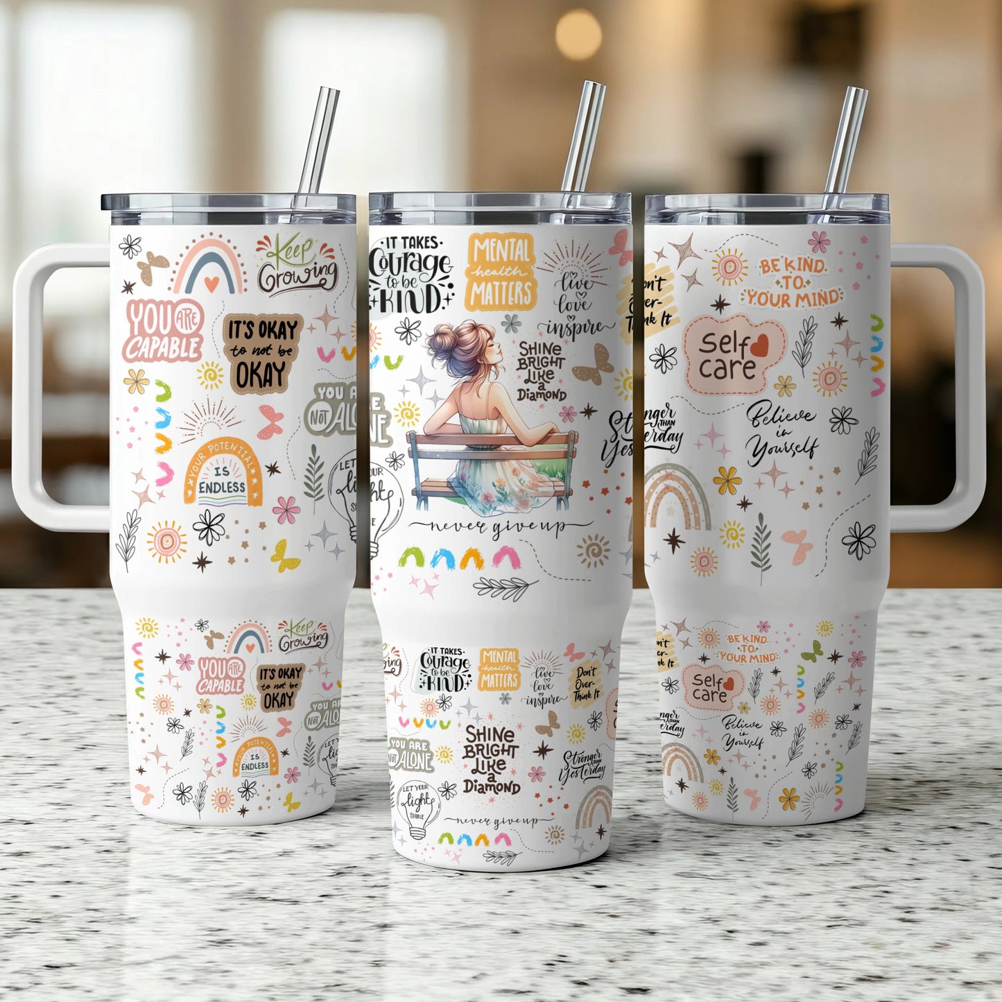 Mental Health - 40oz Printed Tumbler