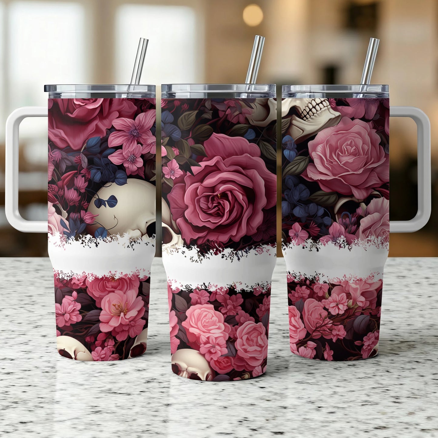 Skulls and Roses - 40oz Printed Tumbler