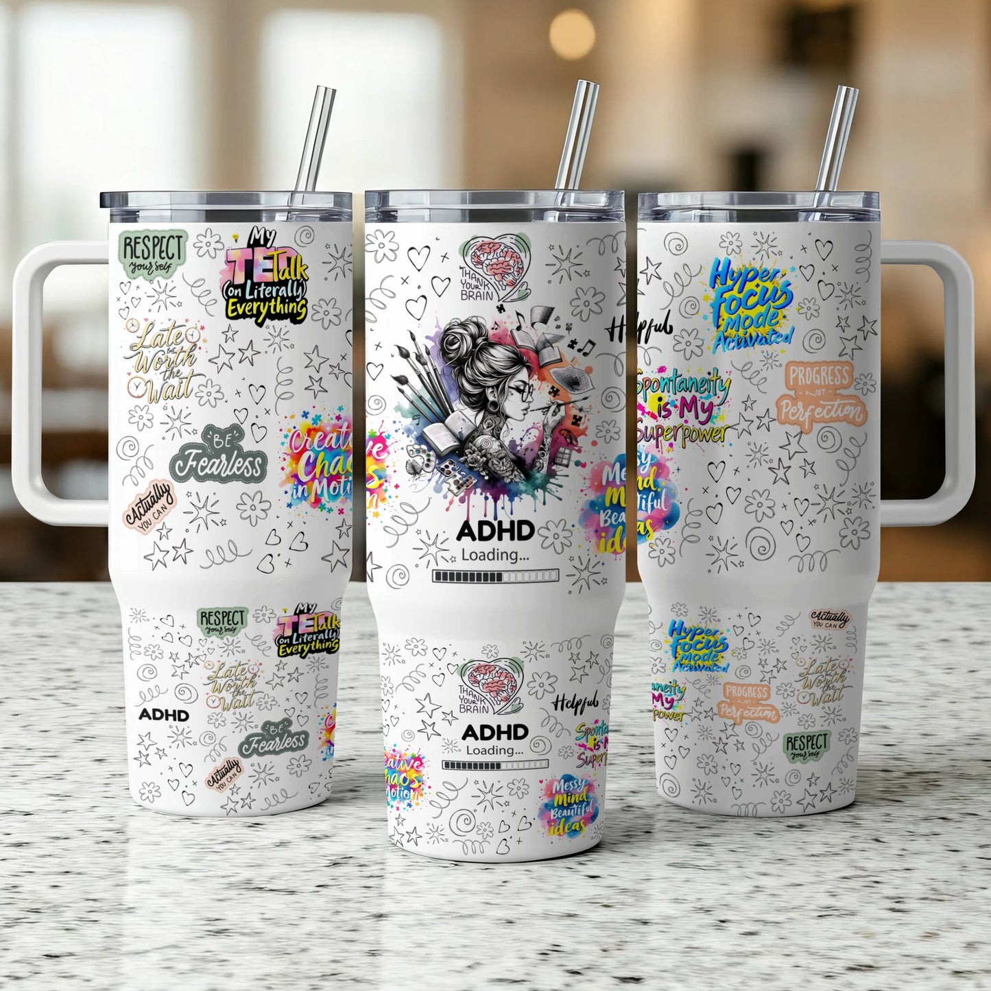 ADHD - 40oz Printed Tumbler