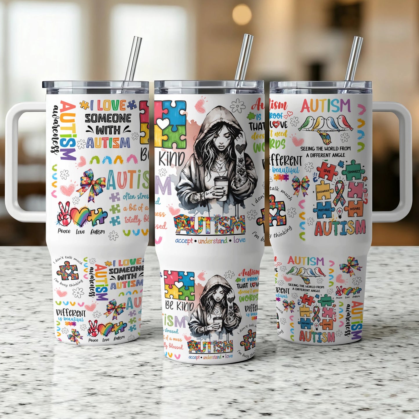 Autism - 40oz Printed Tumbler