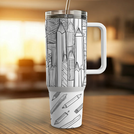 Pencil Design - 40oz Printed Tumbler