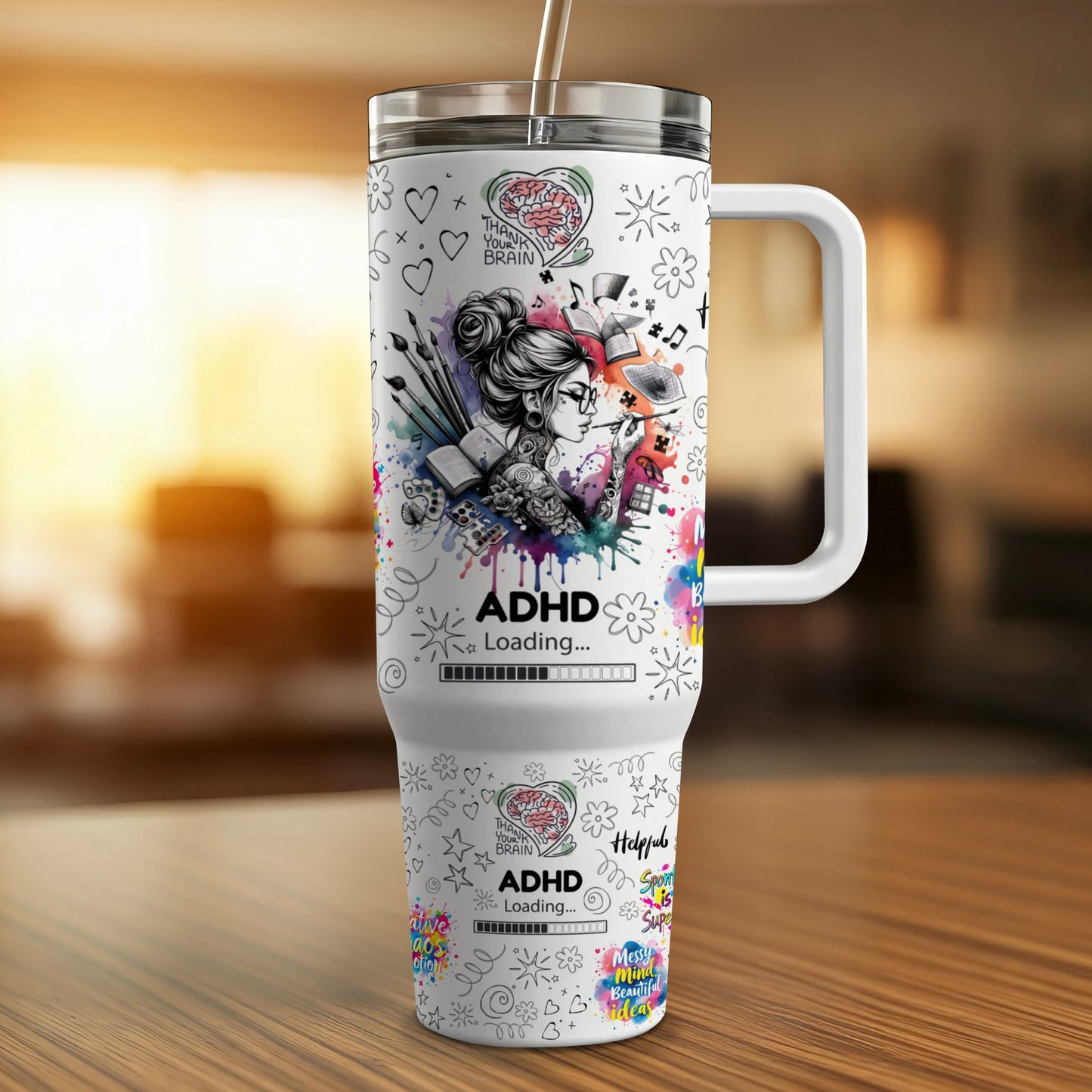 ADHD - 40oz Printed Tumbler