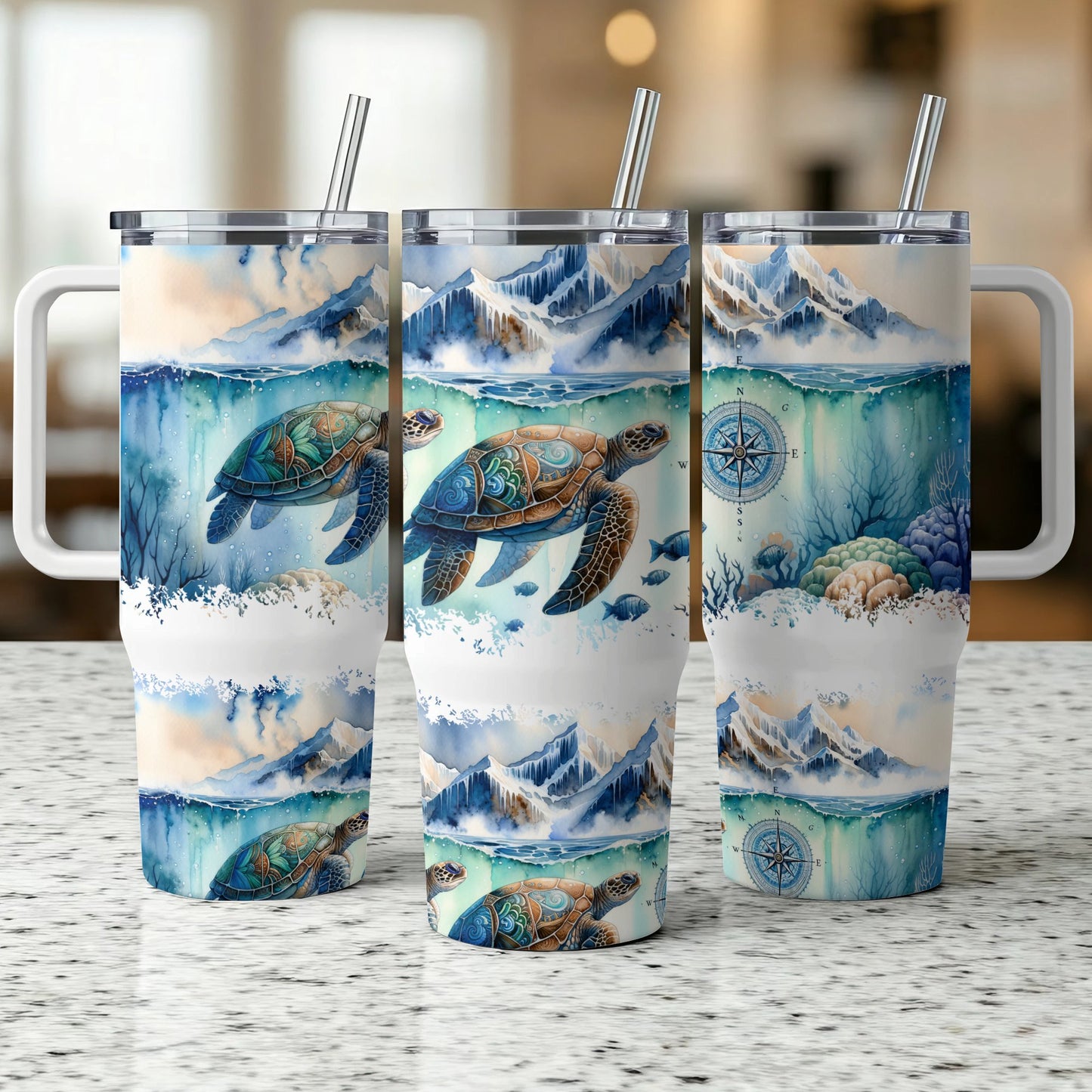 Sea Turtle - 40oz Printed Tumbler