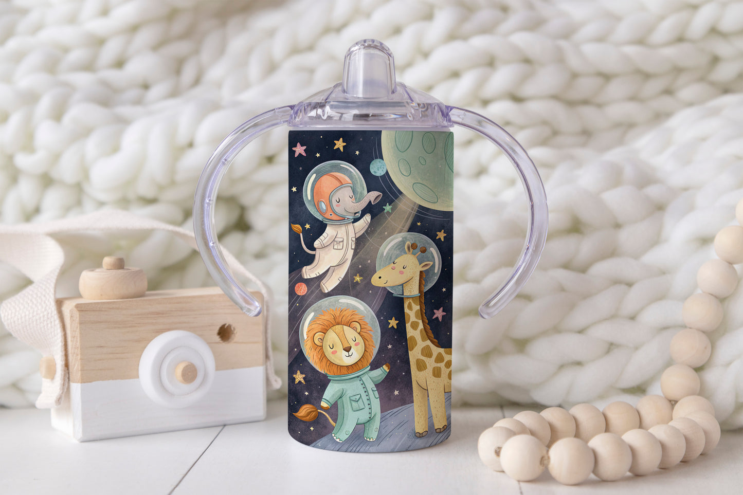 Animals In Space - 12oz Kids Sippy Cup