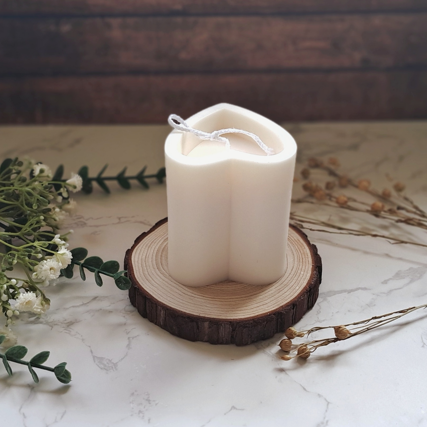 Heart Shaped Candle - Unscented