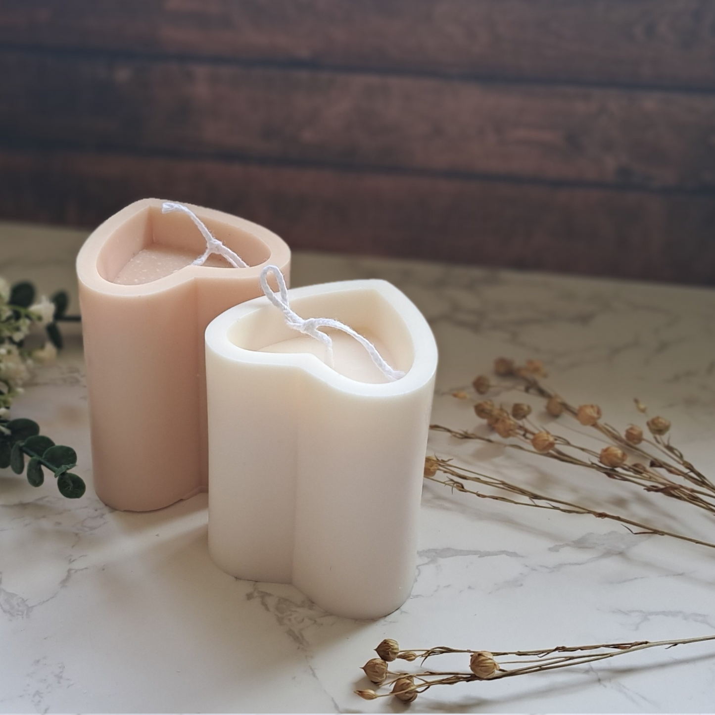 Heart Shaped Candle - Unscented