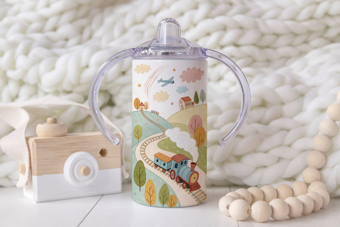 Train and Plane - 12oz Kids Sippy Cup